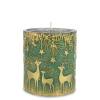 Pl Świeca Walec Mały Jeleń Głowa Zieleń Złoto