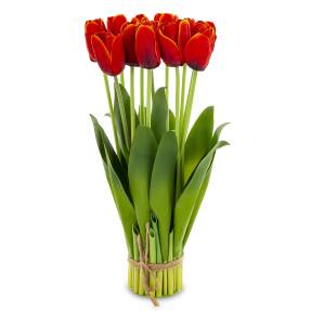 Umelé Tulipány v Červenej Farbe Kytica