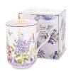 Porcelánový Hrnček Na Čaj S Letným Kvetinovým Motívom – 350 ml