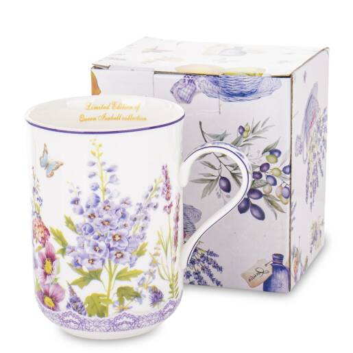 Porcelánový Hrnček Na Čaj S Letným Kvetinovým Motívom – 350 ml