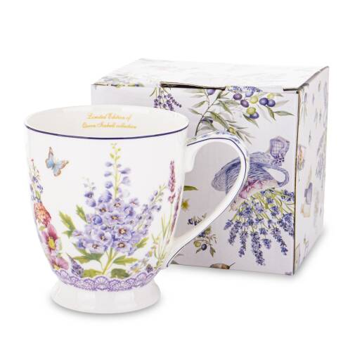 Porcelánový Hrnček Na Čaj S Motívom Letných Kvetov – 450 ml