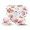 Porcelánová Súprava Šálok S Tanierikmi A Lyžičkami Queen Isabell 180ml