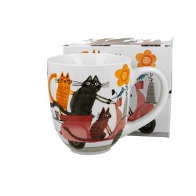 Veľký Porcelánový Hrnček S Mačičkami – 1000 ml