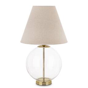 Béžová Stolová Lampa So Sklenenou Guľou 66 cm