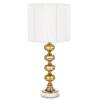 Zlatá stolová lampa s bielym tienidlom a lesklou podstavou, výška 64 cm