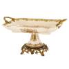 Zlatý keramický etažér Empire s bohatým ornamentom a kovovým podstavcom, 38 cm