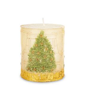 Pl Świeca Walec Mały Xmas Room Szampan Zieleń Zł