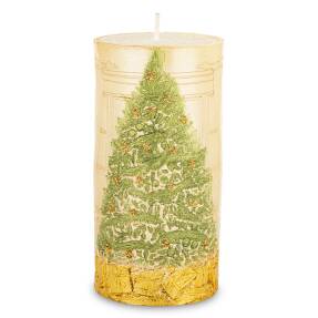 Pl Świeca Walec Średni Xmas Room Szampan Zieleń